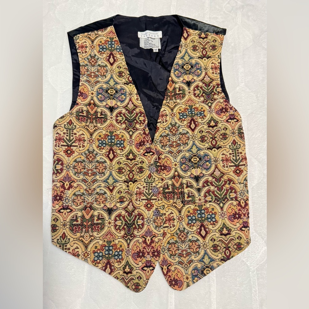 Express Vintage 90s Paisley Vest, Fresh Prince of Bel Air Vest, made in England